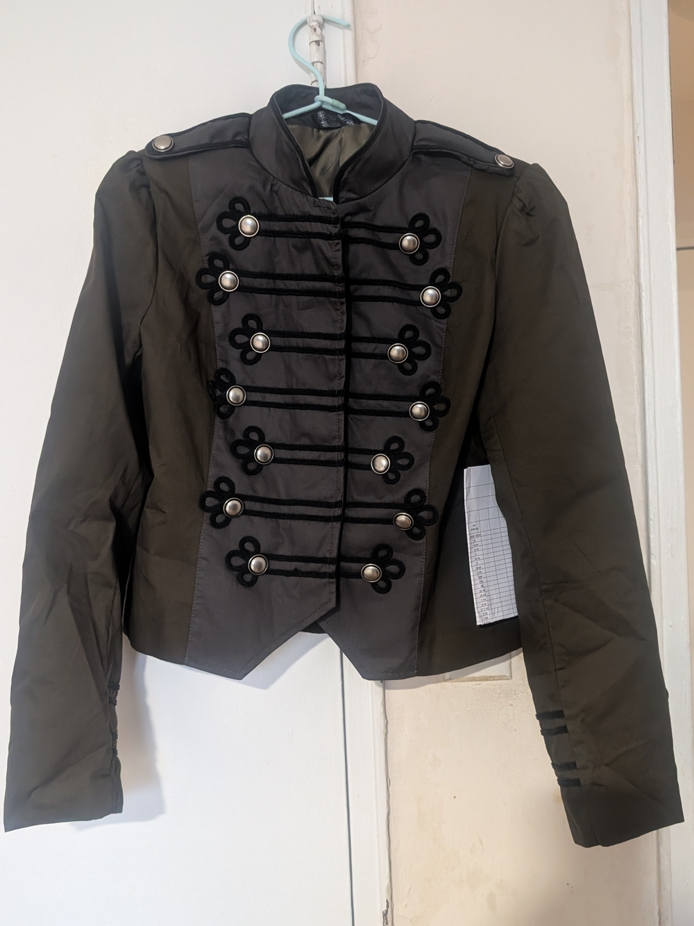 Women's Military-Style Cropped Jacket in Dark Olive